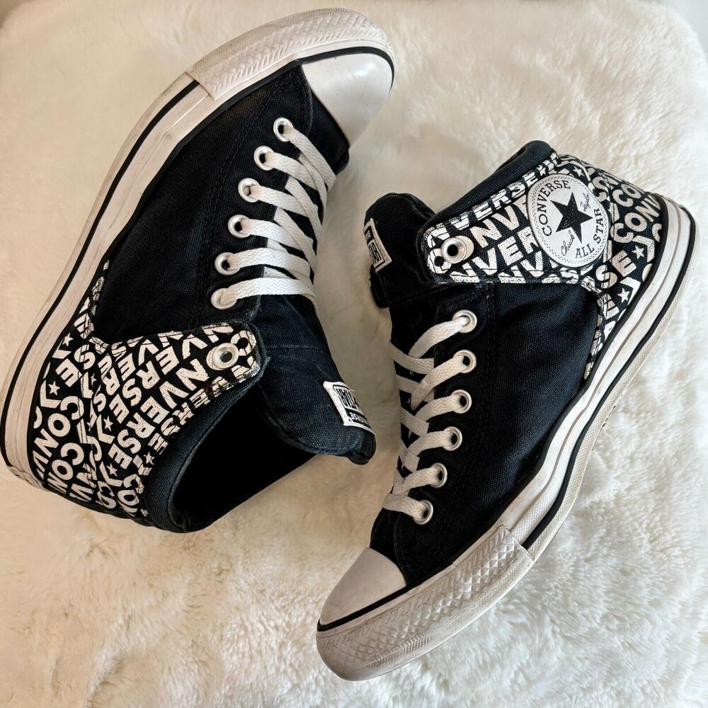 Converse Chuck Taylor All Star Street Wordmark Black White Shoes Men's Size 9.5